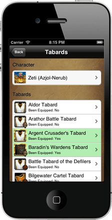 tabard screen